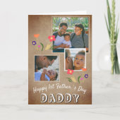 Carte Joyeux 1er Père`s Day Papa Flower 3 Photo (Devant)