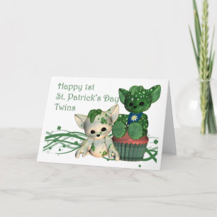 Carte Joyeux 1er St. Patrick's Day Twins