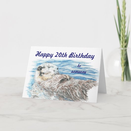 Carte Joyeux 20 Anniversaire Quelqu'un Otterly Adorable (Devant)