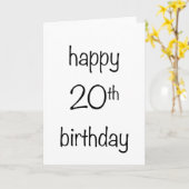 Carte joyeux 20e anniversaire (Fleur jaune)