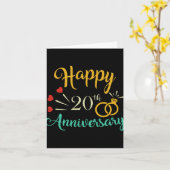 Carte Joyeux 20e anniversaire jumelés Couples 20e annive (Fleur jaune)