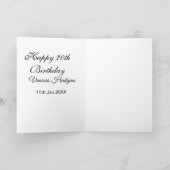 Carte Joyeux 20e anniversaire nom date simple minimal (Intérieur)