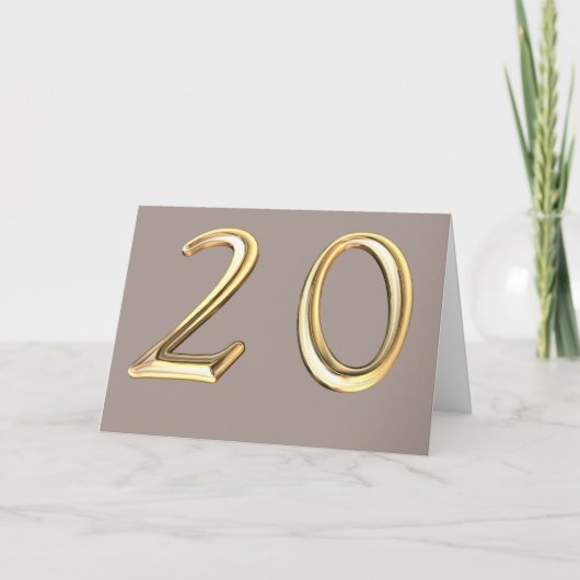 Carte Joyeux 20e anniversaire vingt vingtième 20 20e (Devant)