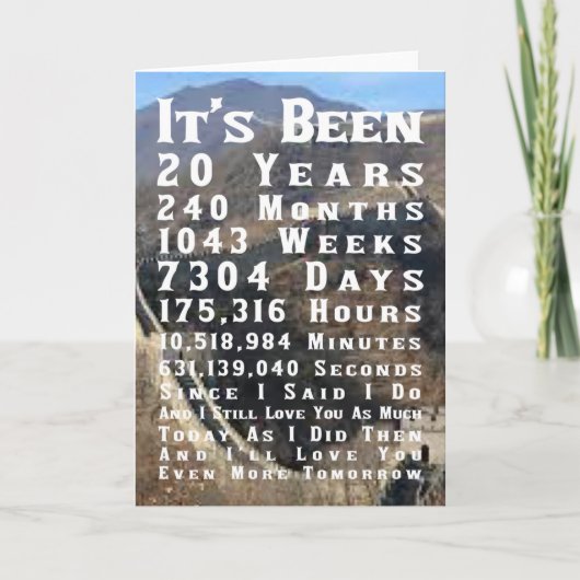 Carte Joyeux 20ème anniversaire de la Chine Mariage (Devant)