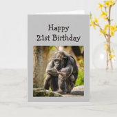 Carte Joyeux 21 Anniversaire sur la colline Drôle Sad Go (Fleur jaune)