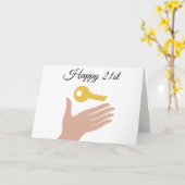 Carte Joyeux 21e (Fleur jaune)