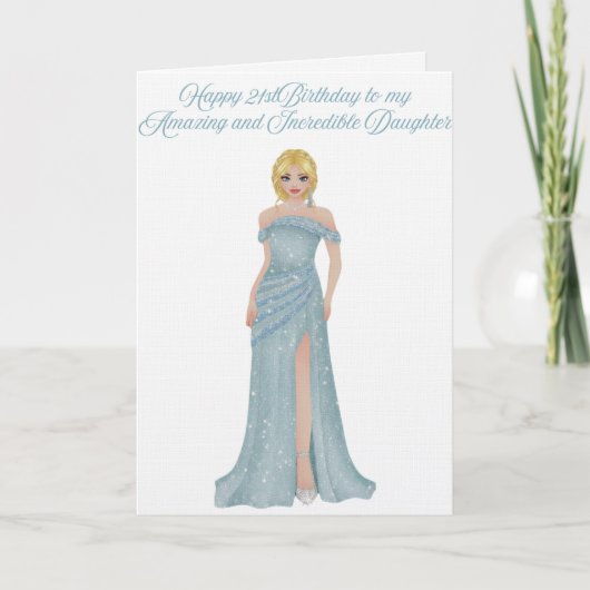 Carte Joyeux 21e anniversaire à ma fille (Devant)