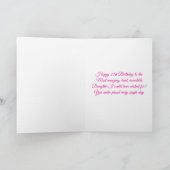 Carte Joyeux 21e anniversaire à ma fille (Intérieur)