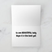 Carte Joyeux **21e ANNIVERSAIRE** à une belle DAME (Intérieur)