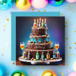 Carte Joyeux 21e Anniversaire Gâteau Liquor<br><div class="desc">Cette conception de gâteau de liqueur de chocolat est parfaite pour une carte branchée de 21e anniversaire ! N'hésitez pas à customiser le message sur le dos pour ajouter votre touche personnelle.</div>