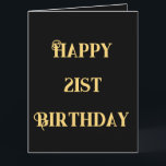 Carte Joyeux 21e anniversaire or jaune vingt et un âge<br><div class="desc">Conçu avec un modèle de texte jaune or pour le message "Happy 21st Birthday" que vous pouvez modifier pour changer l'âge selon vos besoins et aussi un arrière - plan de couleur personnalisé!</div>
