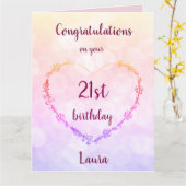 Carte Joyeux 21e anniversaire personnalisé (Fleur jaune)
