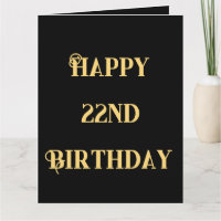 Joyeux 22e anniversaire or jaune vingt-deux ans