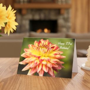 Carte Joyeux 23e anniversaire avec Dahlia