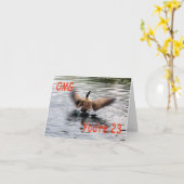 Carte Joyeux 23e anniversaire Oie battant (Fleur jaune)