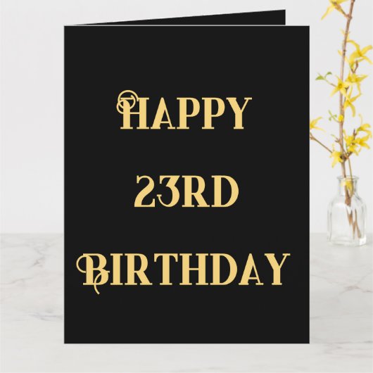 Carte Joyeux 23e anniversaire or jaune vingt-trois ans (Fleur jaune)