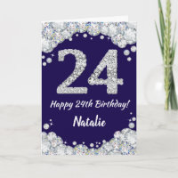 Joyeux 24e anniversaire Marine Bleu et Parties sci