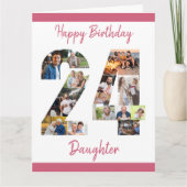 Carte Joyeux 24e anniversaire Numéro 24 Collage de photo (Devant)