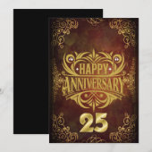 Carte Joyeux 25e Anniversaire (Devant / Derrière)