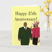 Carte Joyeux 25e anniversaire (Fleur jaune)