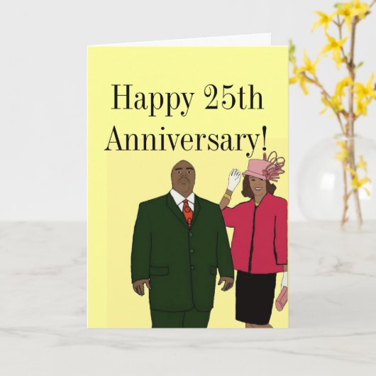 Carte Joyeux 25e anniversaire (Fleur jaune)