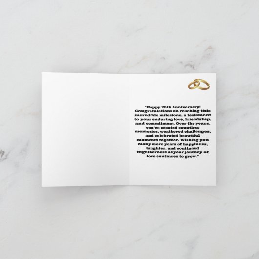 Carte Joyeux 25e anniversaire (Intérieur)