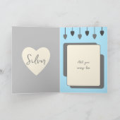 Carte Joyeux 25e anniversaire ajouter des noms gris bleu (Intérieur)