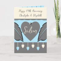 Joyeux 25e anniversaire ajouter des noms gris bleu