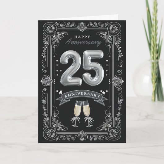 Carte Joyeux 25e anniversaire de Mariage (Devant)