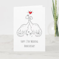 Joyeux 25e anniversaire de Mariage couple Dinosaur