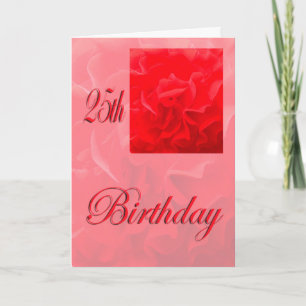 Carte Joyeux 25e Anniversaire Dianthus Fleur Rouge