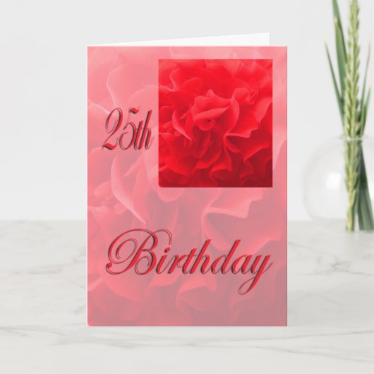 Carte Joyeux 25e anniversaire Dianthus Flower rouge (Devant)