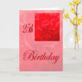 Carte Joyeux 25e anniversaire Dianthus Flower rouge (Fleur jaune)