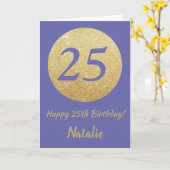 Carte Joyeux 25e anniversaire et Parties scintillant d'o (Fleur jaune)