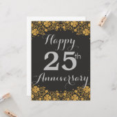 Carte Joyeux 25e anniversaire Mariage d'argent 25 ans (Devant/Arrière en situation)