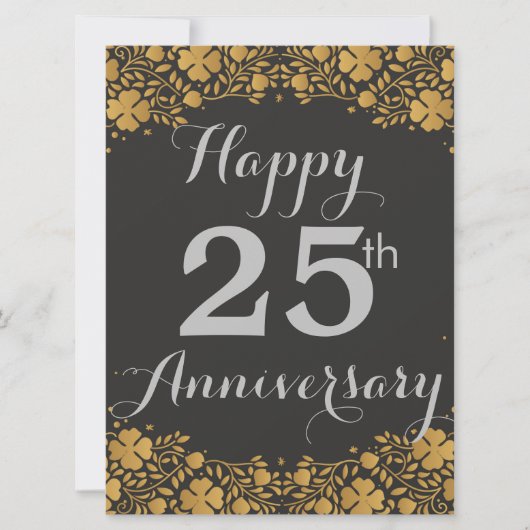Carte Joyeux 25e anniversaire Mariage d'argent 25 ans (Devant)
