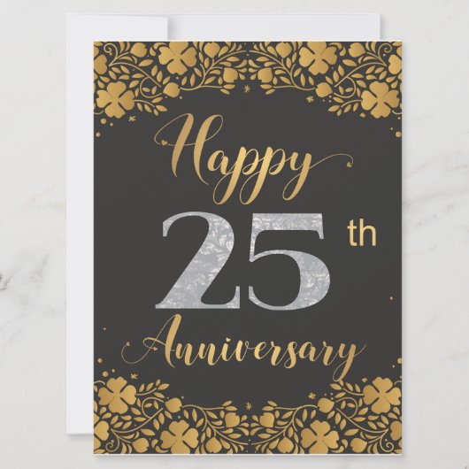 Carte Joyeux 25e anniversaire Mariage d'argent 25 ans (Devant)