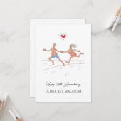 Carte Joyeux 25e anniversaire Mariage d'argent Couple He (Devant/Arrière en situation)