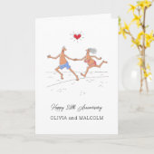 Carte Joyeux 25e anniversaire Mariage d'argent Couple He (Fleur jaune)