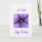 Carte Joyeux 25e anniversaire pourpre fleurs (Devant)
