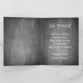 Carte Joyeux 25e anniversaire sur le tableau de craie (Intérieur)