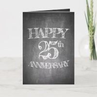 Joyeux 25e anniversaire sur tableau craie