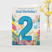 Carte Joyeux 2e anniversaire (Fleur jaune)