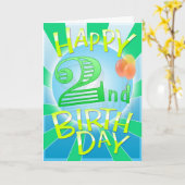 Carte Joyeux 2e anniversaire (Fleur jaune)
