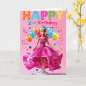 Carte Joyeux 2e anniversaire (Fleur jaune)