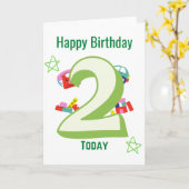 Carte Joyeux 2e anniversaire (Fleur jaune)
