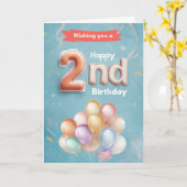 Carte Joyeux 2e anniversaire (Fleur jaune)