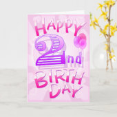 Carte Joyeux 2e anniversaire (Fleur jaune)