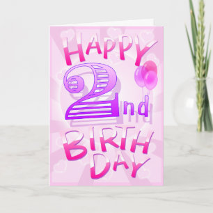 Carte Joyeux 2e anniversaire