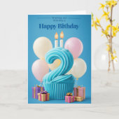 Carte Joyeux 2e anniversaire (Fleur jaune)